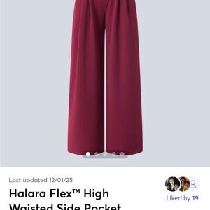 HALARA Wide Leg High Waist Pants in Deep Berry